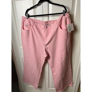 Quaker Factory Jeans Pants Women Size 26 Pink Plus Size Straight Leg